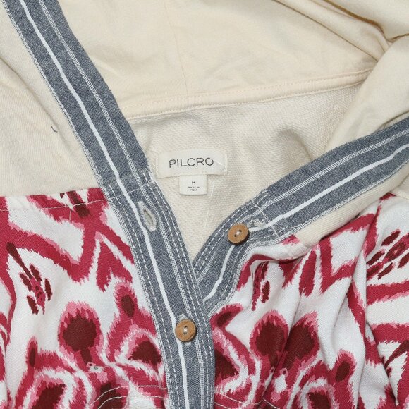 Pilcro Crafted Button-Front Pullover Hoodie Top Anthropologie Tunic M - Picture 9 of 9